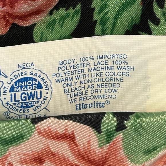 VTG Lily of France Babydoll Nightie Women Floral lace bodysuit MED NWT - Picture 5 of 5